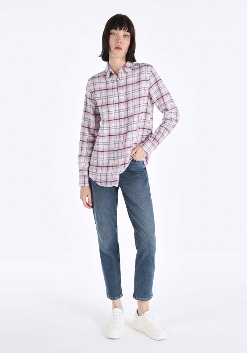 Imagine a Cămașă Regular Fit Cămașă Cu Mânecă Lungă Multicoloră Pentru Femei