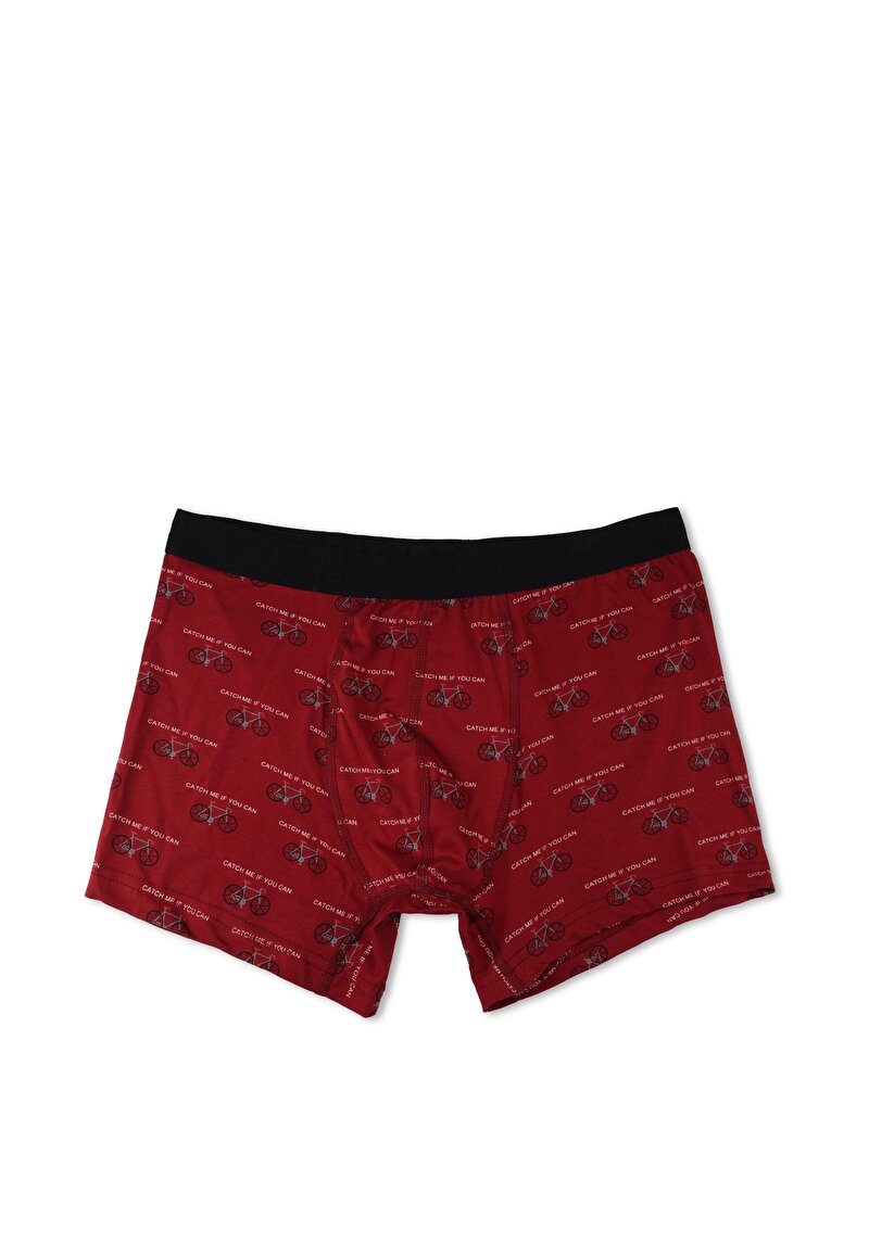 Imagine a Boxer Visiniu Pentru Bărbați Cu İmprimeu Modern Fit