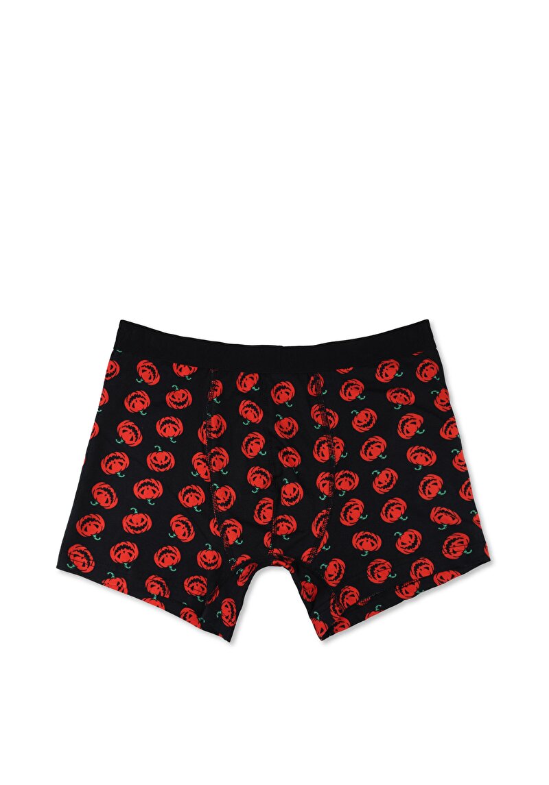 Imagine a Boxer Negru Pentru Bărbați Cu İmprimeu Modern Fit