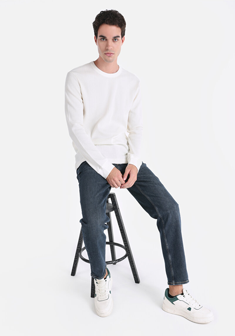 Afișați detalii pentru Tricou Cu Maneca Lunga De Barbati Ecru Regular Fit  Cl1061771