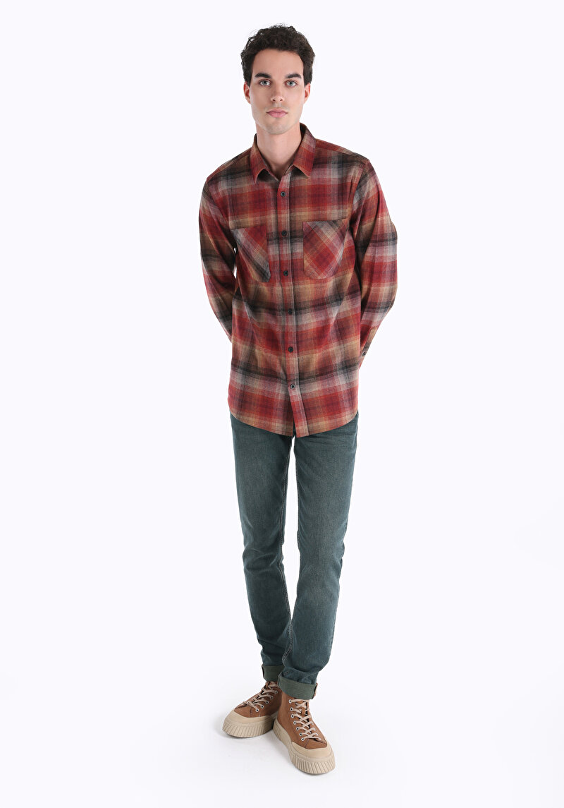 Afișați detalii pentru Camasa Cu Maneca Lunga De Barbati Maro   Cl1064922