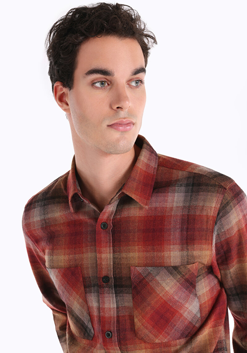 Afișați detalii pentru Camasa Cu Maneca Lunga De Barbati Maro   Cl1064922