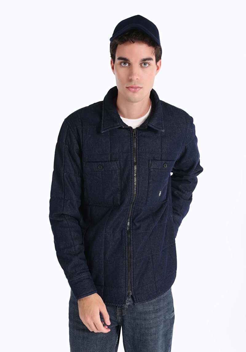 Imagine a Jachetă Albastră Pentru Bărbați Cu Fermoar