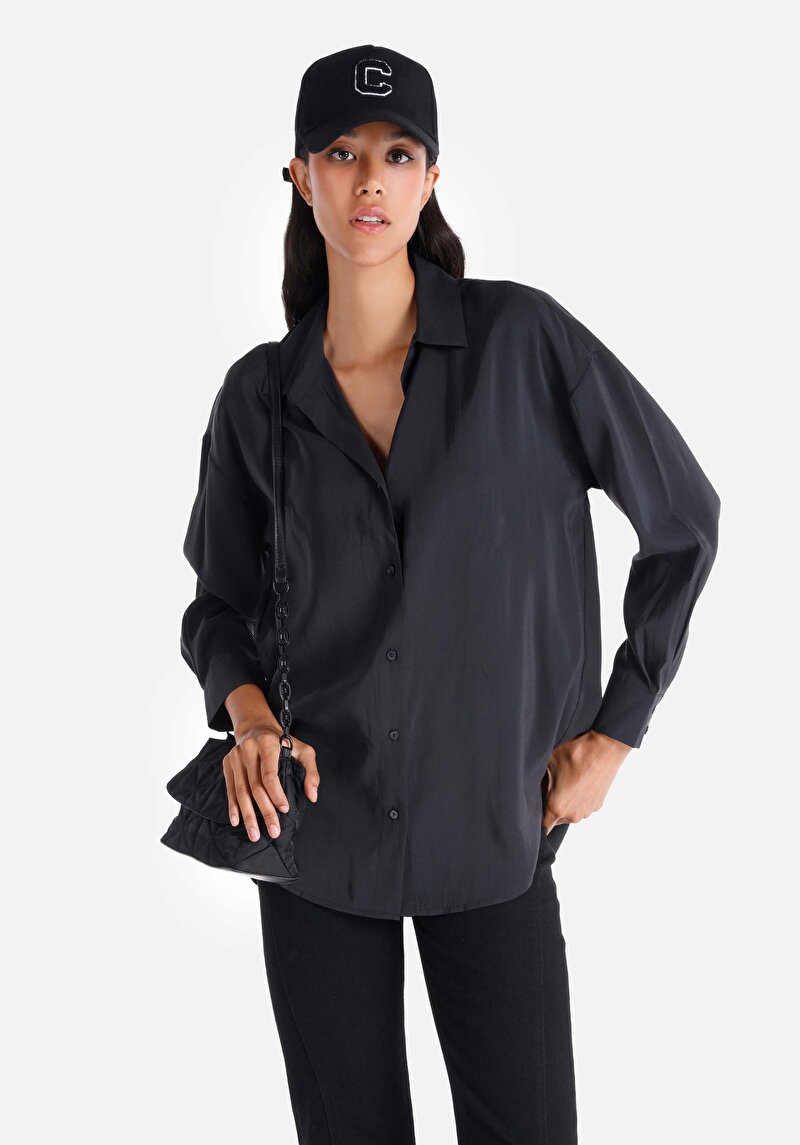 Imagine a Camasa Cu Maneca Lunga De Dama Antracit Regular Fit  Cl1065522