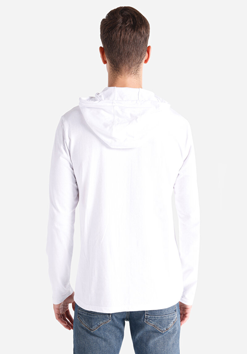 Afișați detalii pentru Tricou Cu Maneca Lunga De Barbati Alb Regular Fit  Cl1064789