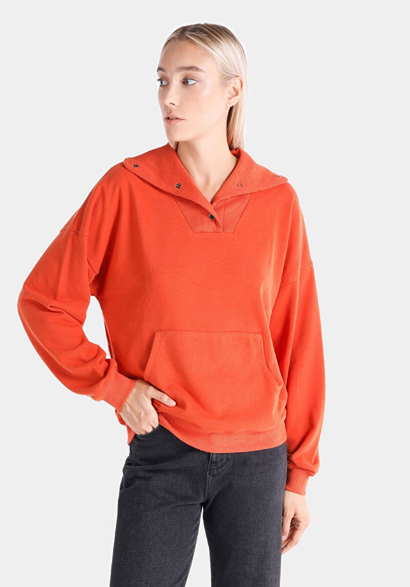 Imagine a Hanorac / Bluza De Dama Portocaliu Regular Fit  Cl1065186