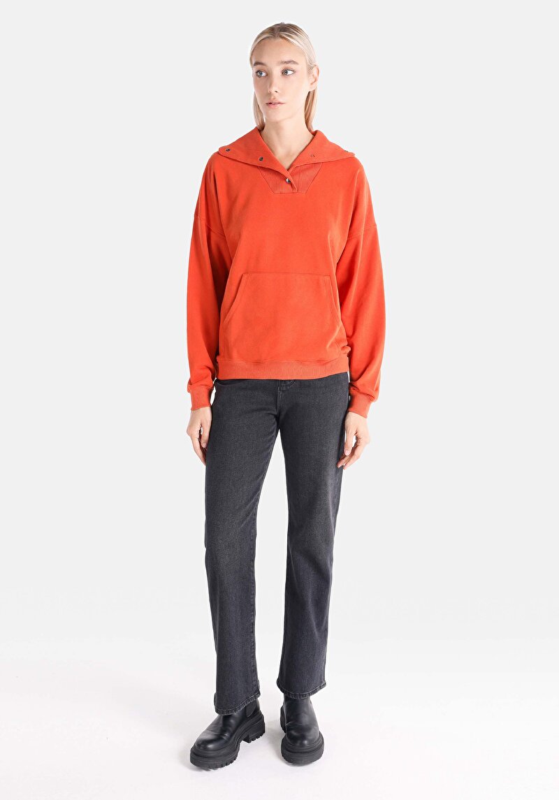 Imagine a Hanorac / Bluza De Dama Portocaliu Regular Fit Cl1065186