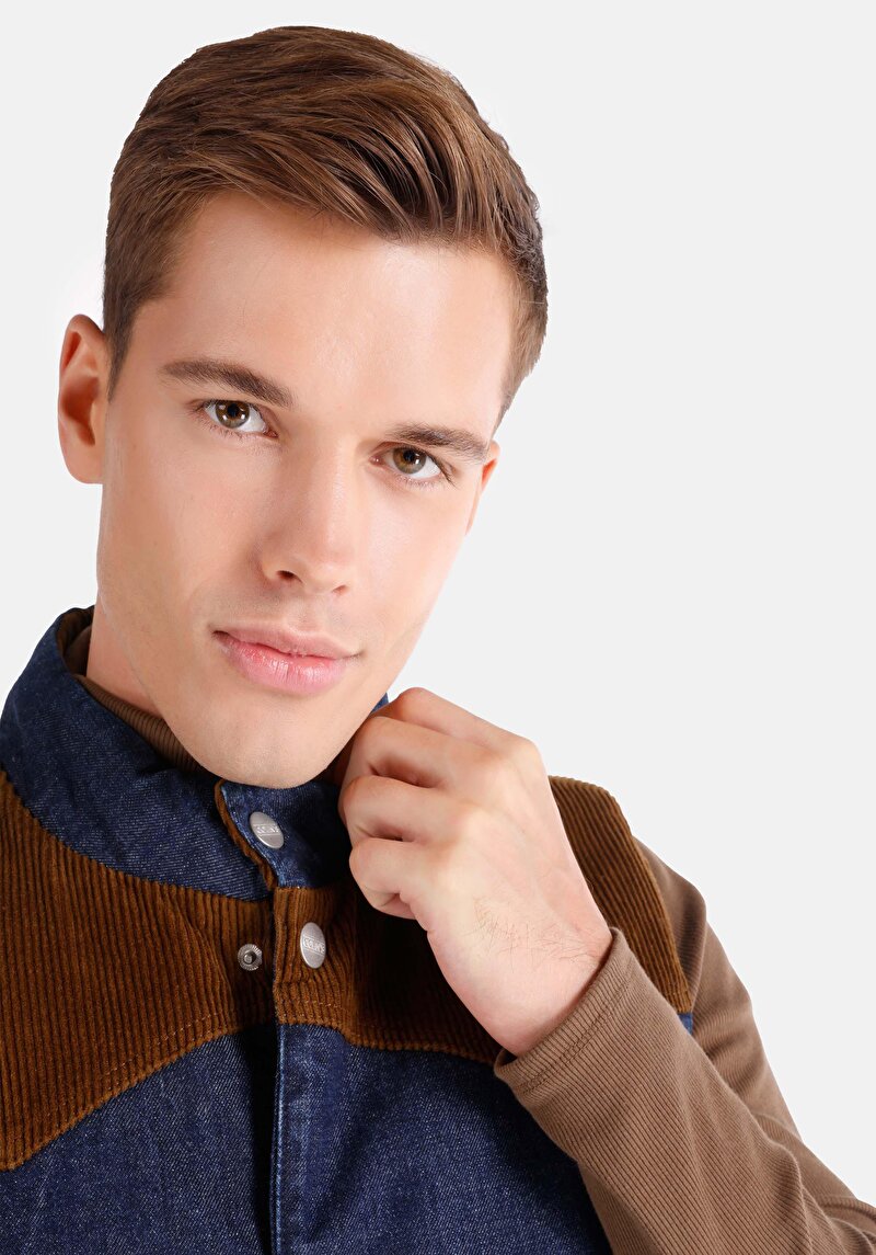 Afișați detalii pentru Vestă Albastră Pentru Bărbați Regular Fit Judge Collar