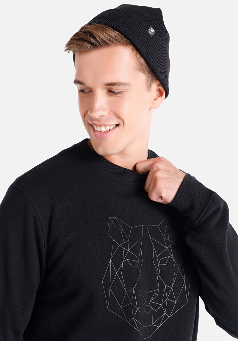 Afișați detalii pentru Hanorac / Bluza De Barbati Negru Regular Fit  Cl1065687