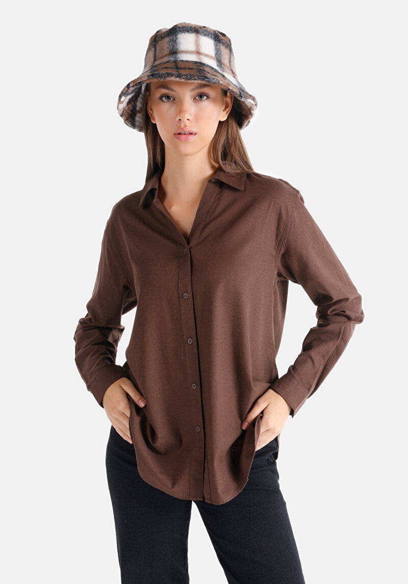 Imagine a Camasa Cu Maneca Lunga De Dama Maro Regular Fit  Cl1060252