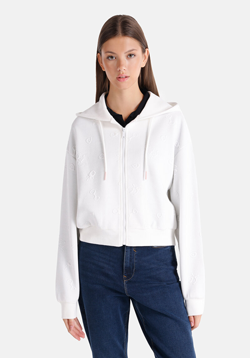 Imagine a Hanorac / Bluza De Dama Alb Regular Fit  Cl1065080