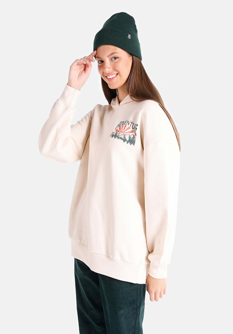 Imagine a Hanorac / Bluza De Dama Ecru Regular Fit Cl1065189