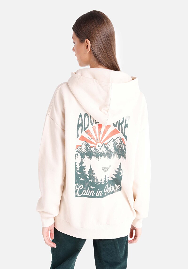 Afișați detalii pentru Hanorac / Bluza De Dama Ecru Regular Fit  Cl1065189