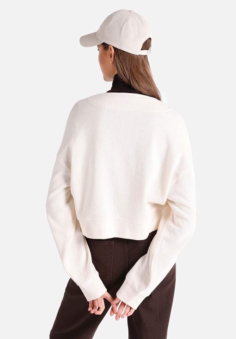 Afișați detalii pentru Tricou Cu Maneca Lunga De Dama Ecru Regular Fit  Cl1065234