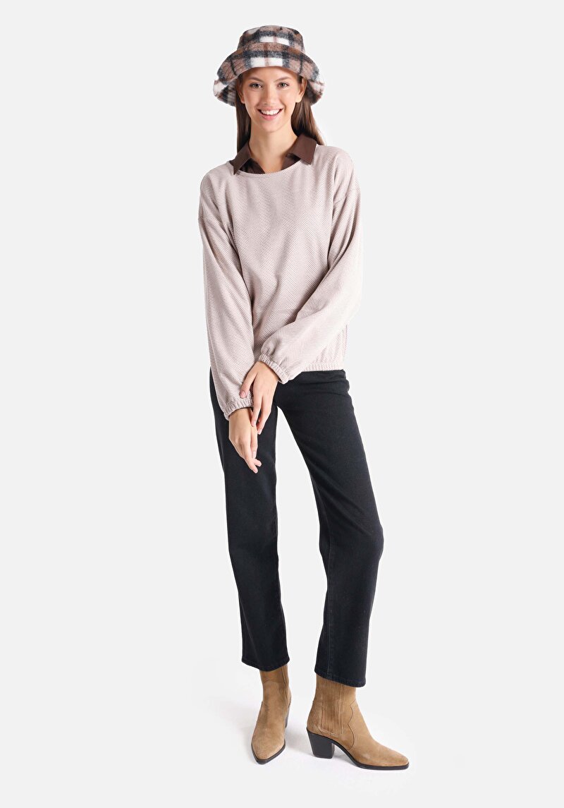 Afișați detalii pentru Tricou Cu Maneca Lunga De Dama Bej   Cl1065929