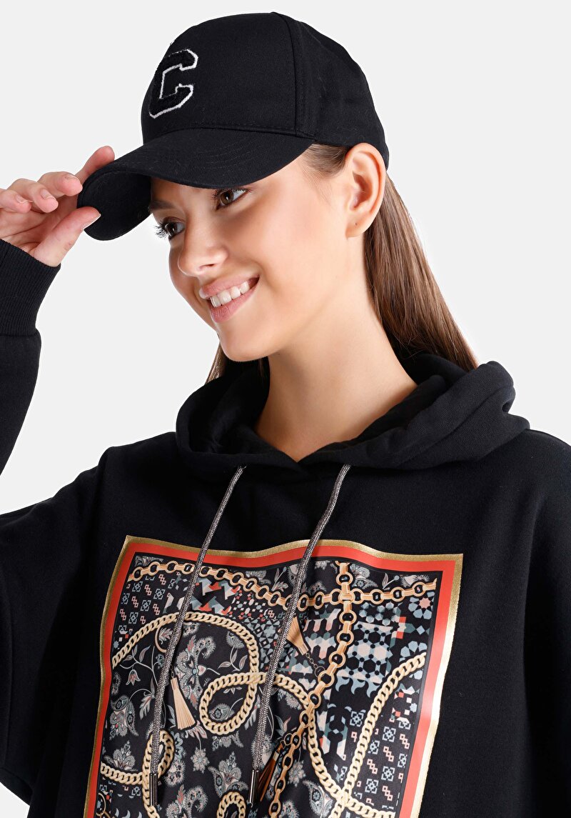 Afișați detalii pentru Hanorac / Bluza De Dama Negru Regular Fit  Cl1066327