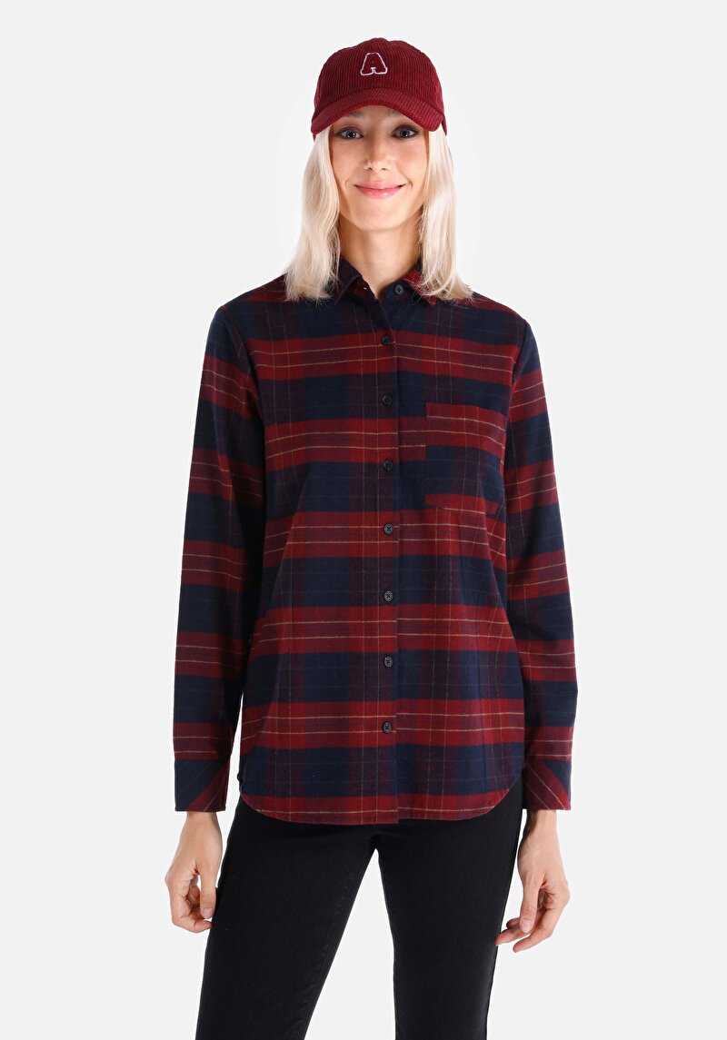 Imagine a Camasa Cu Maneca Lunga De Dama Bordo Cl1065844