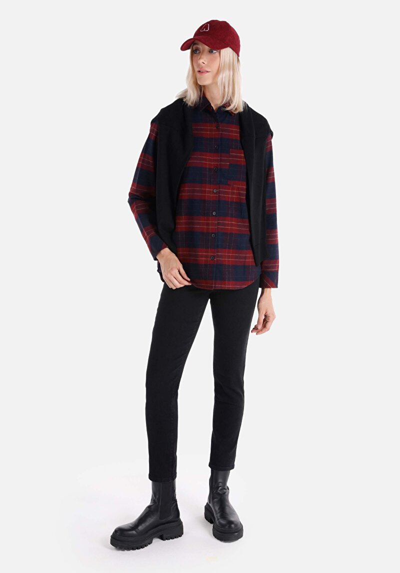 Imagine a Camasa Cu Maneca Lunga De Dama Bordo Cl1065844