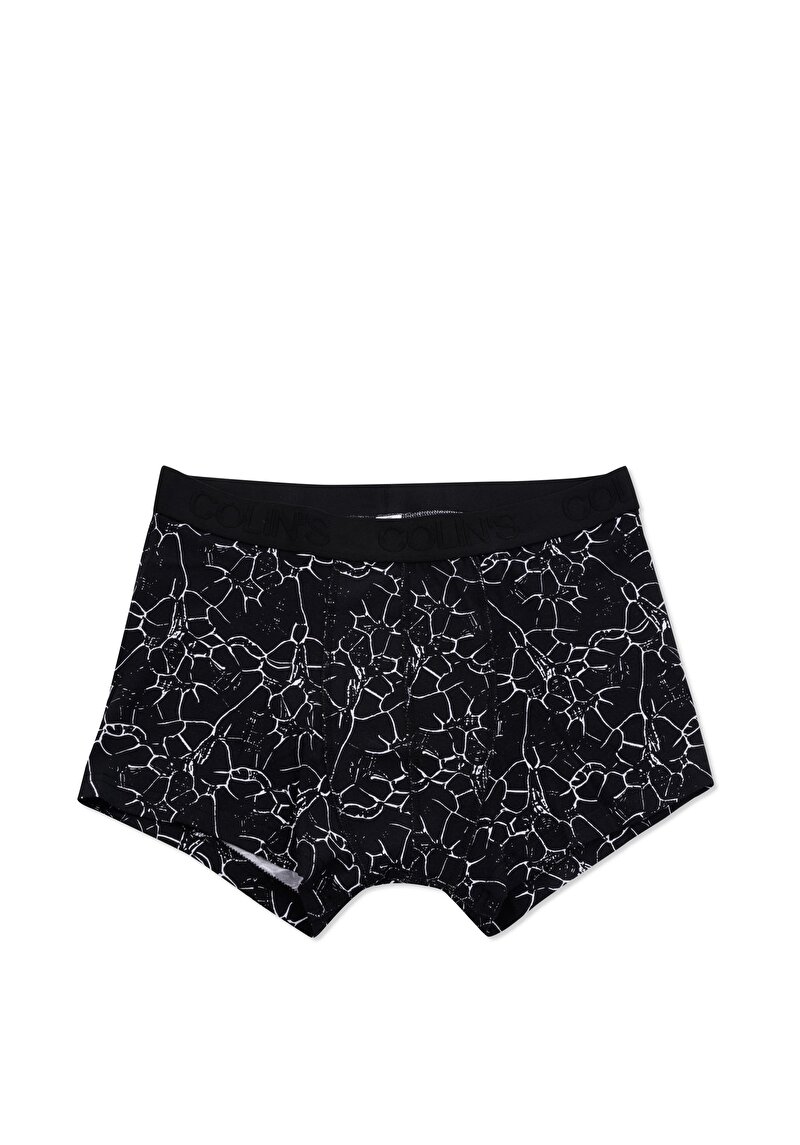 Imagine a Boxer Negru Pentru Bărbați Cu İmprimeu Modern Fit