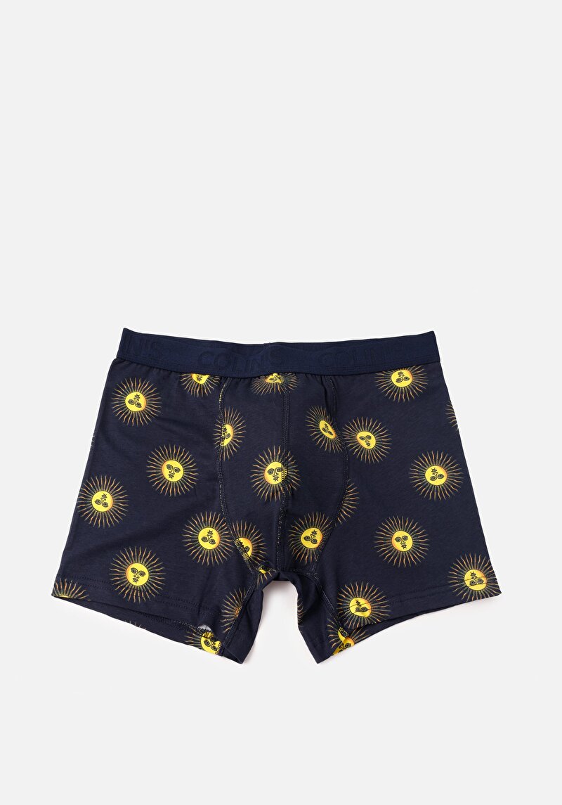 Imagine a Modern Fit Imprimat Boxer Bleumarin Pentru Bărbați