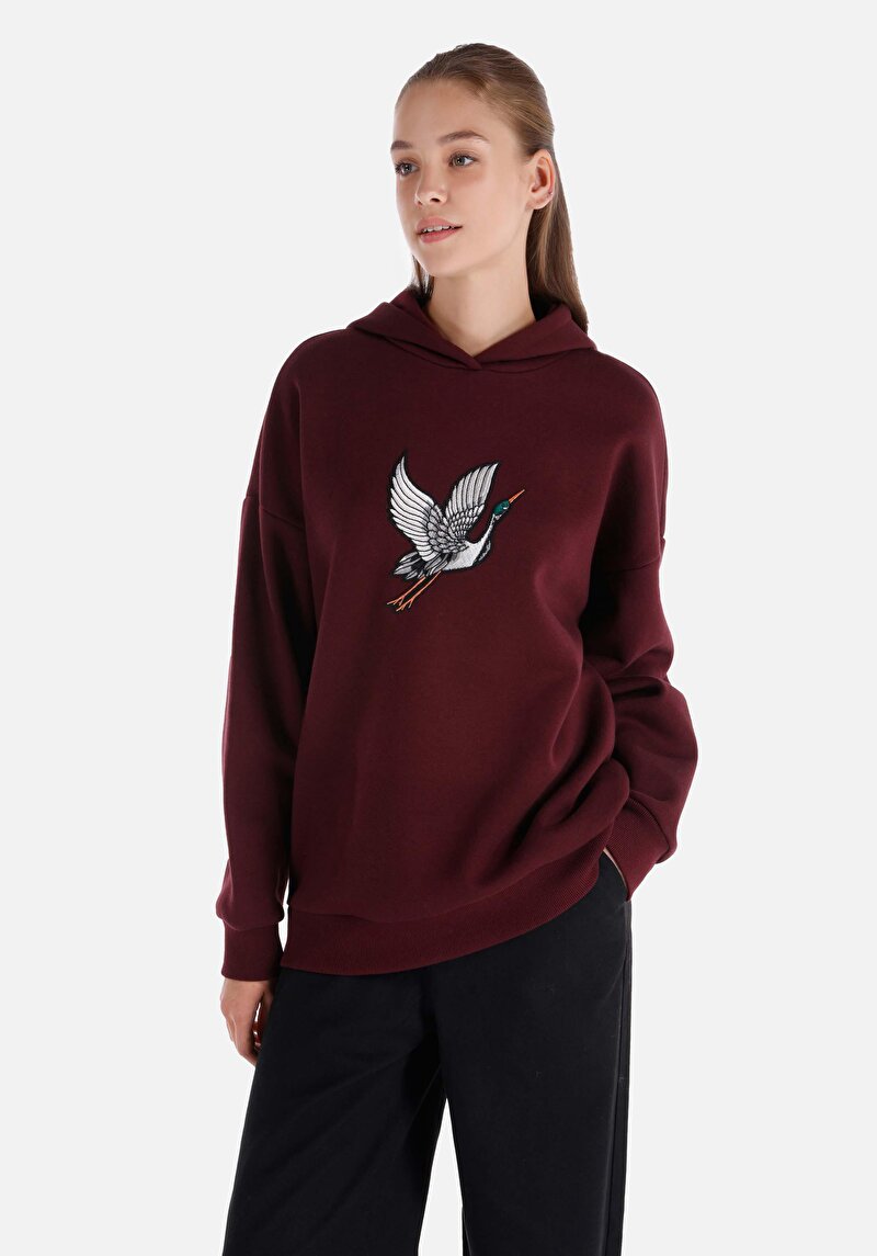 Imagine a Hanorac / Bluza De Dama Bordo   Cl1065942