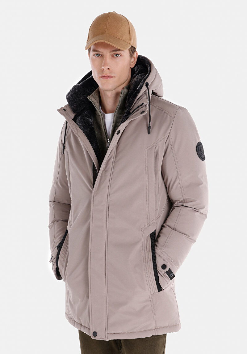 Imagine a Palton De Barbati Ecru Regular Fit  Cl1060983