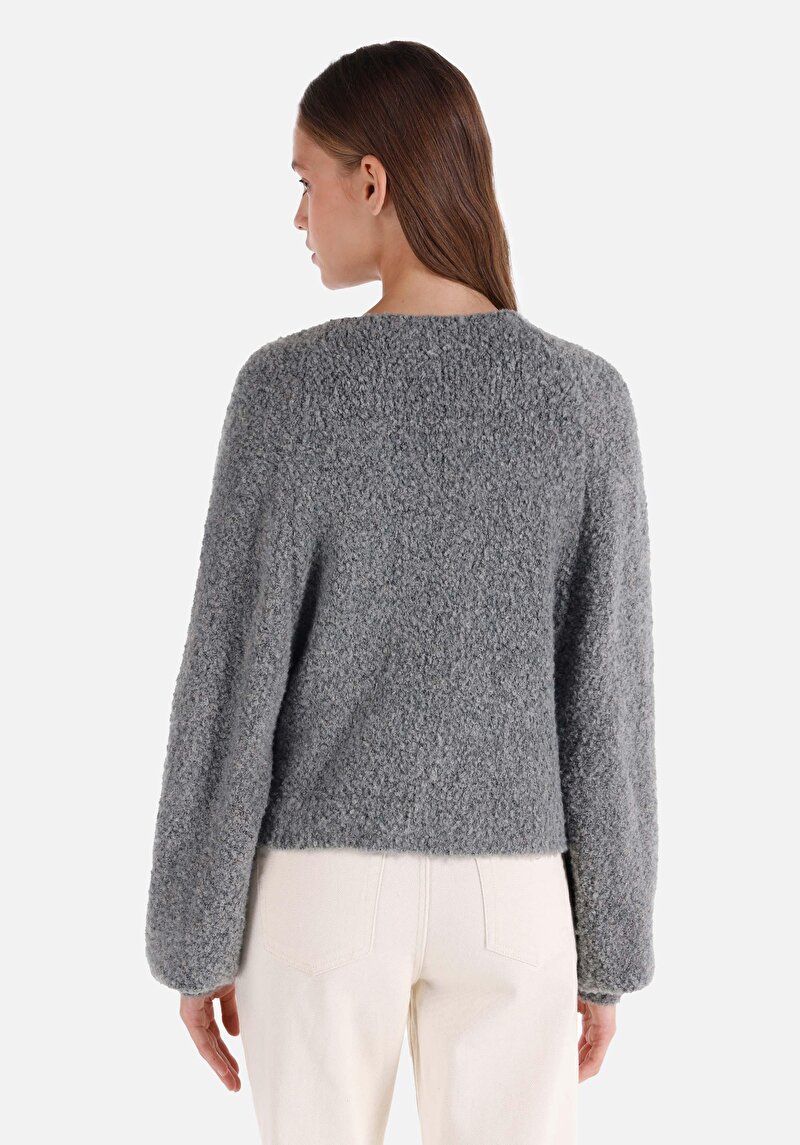 Imagine a Cardigan Gri Pentru Femei Regular Fit