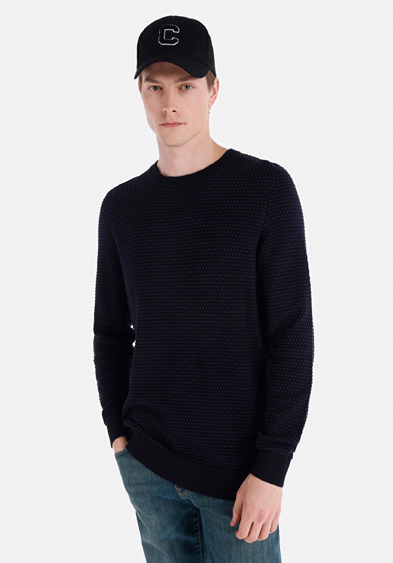 Imagine a Pulover De Barbati Albastru Marin Regular Fit  Cl1065803