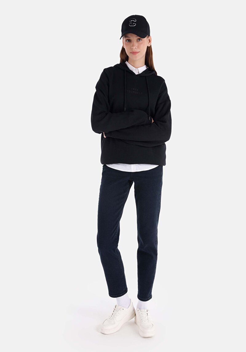 Imagine a Hanorac / Bluza De Dama Negru Regular Fit  Cl1065886