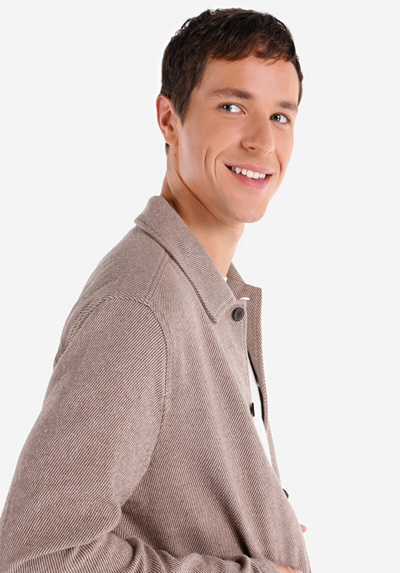 Afișați detalii pentru Cămașă Cu Decolteu Drept Cămașă Cu Mânecă Lungă Bej Pentru Bărbați