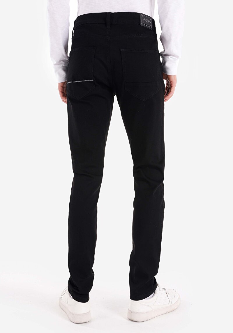 Afișați detalii pentru Blugi Negri Pentru Bărbați Cu Talie Dreaptă Cu Talie Dreaptă