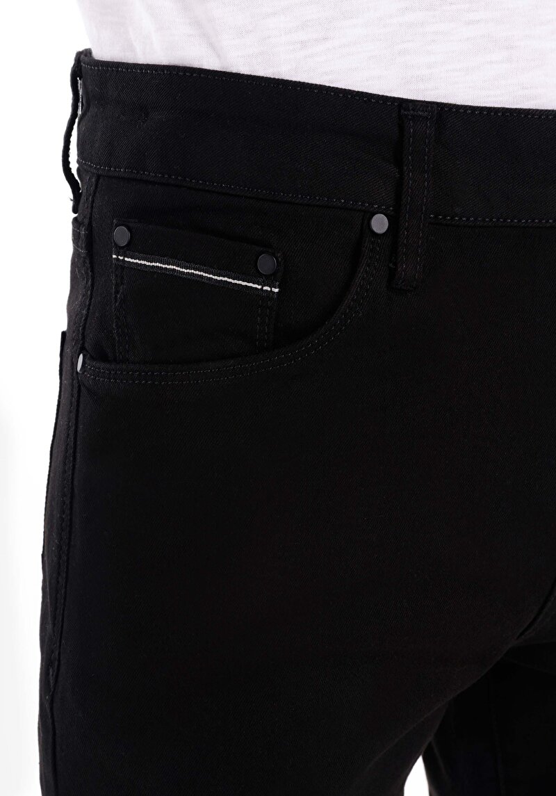 Afișați detalii pentru Blugi Negri Pentru Bărbați Cu Talie Dreaptă Cu Talie Dreaptă