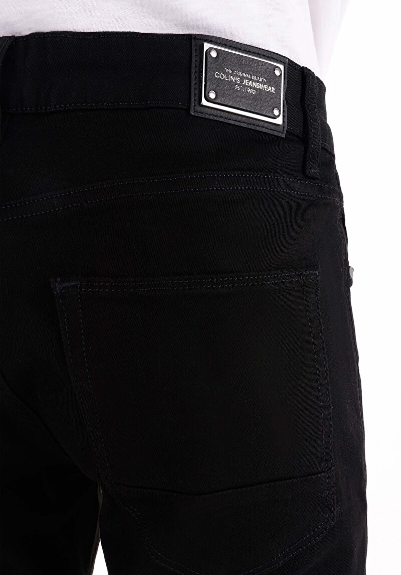 Afișați detalii pentru Blugi Negri Pentru Bărbați Cu Talie Dreaptă Cu Talie Dreaptă