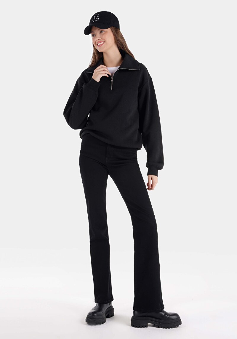 Imagine a Pantaloni De Dama Negru Regular Fit 791 Monica Cl1068702