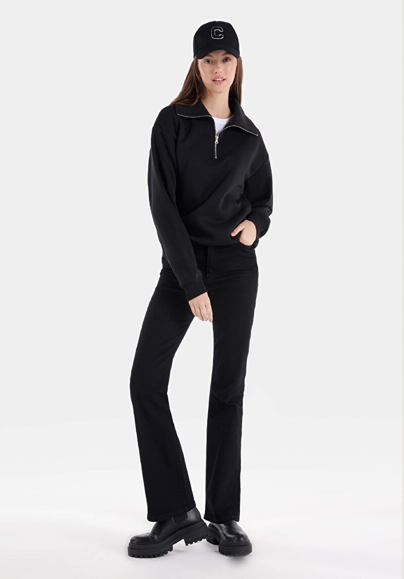 Afișați detalii pentru Pantaloni De Dama Negru Regular Fit 791 Monica Cl1068702