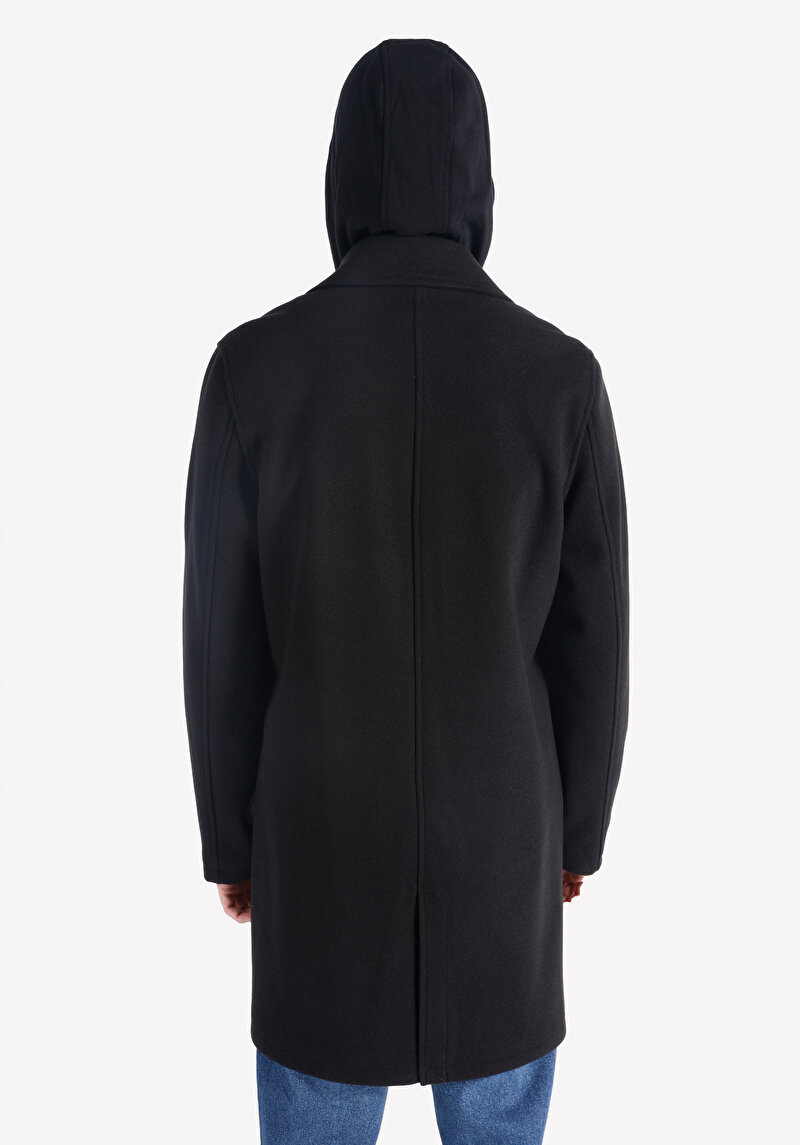 Afișați detalii pentru Palton Negru Pentru Bărbați Regular Fit