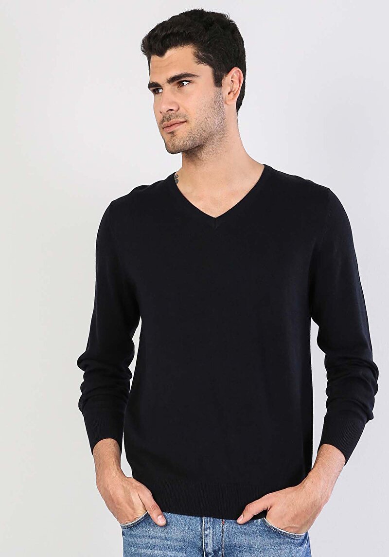 Imagine a Pulover De Barbati Albastru Marin Regular Fit  Cl1023230