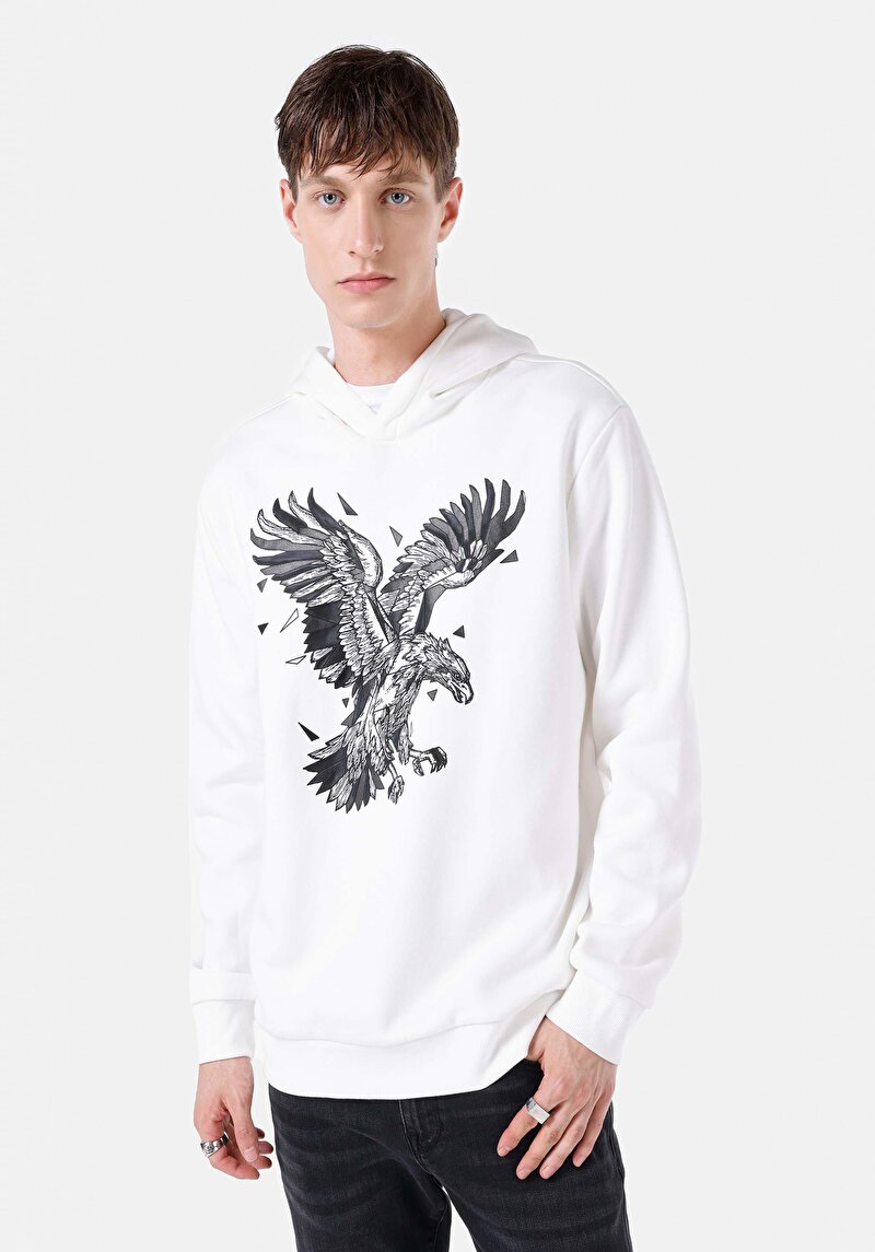 Imagine a Hanorac Alb Pentru Bărbați Regular Fit