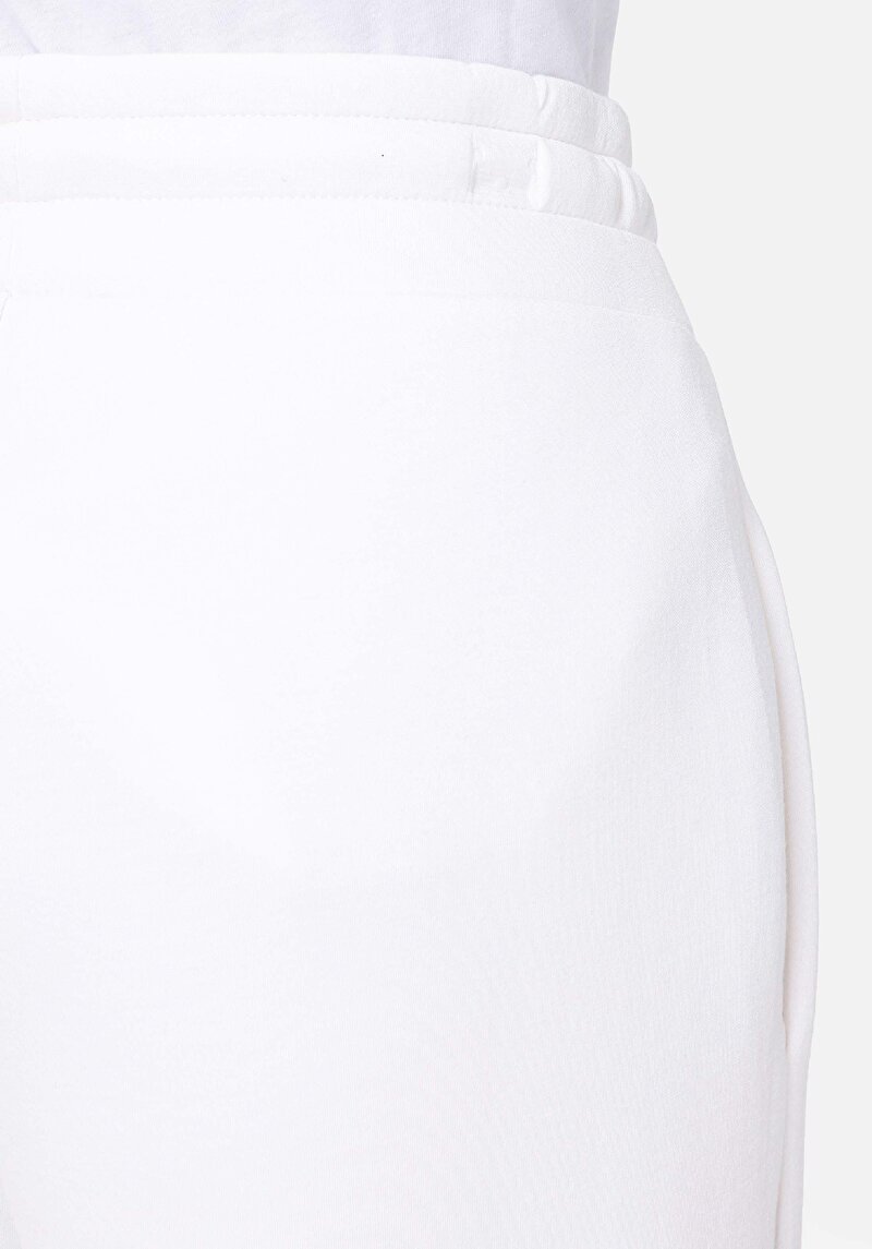 Afișați detalii pentru Pantaloni De Trening Albi Pentru Femei Cu Talie Medie İmprimată Slim Fit