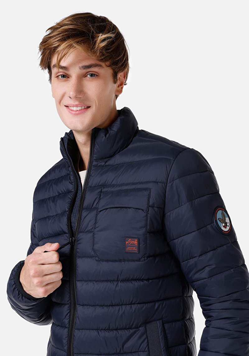 Imagine a Jacheta De Barbati Albastru Marin Slim Fit Cl1066705