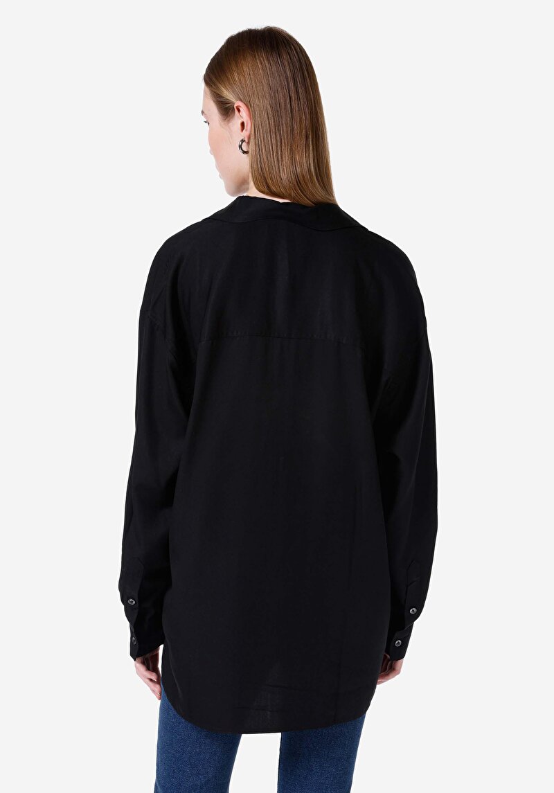 Afișați detalii pentru Camasa Cu Maneca Lunga De Dama Negru Relaxed Fit  Cl1067131