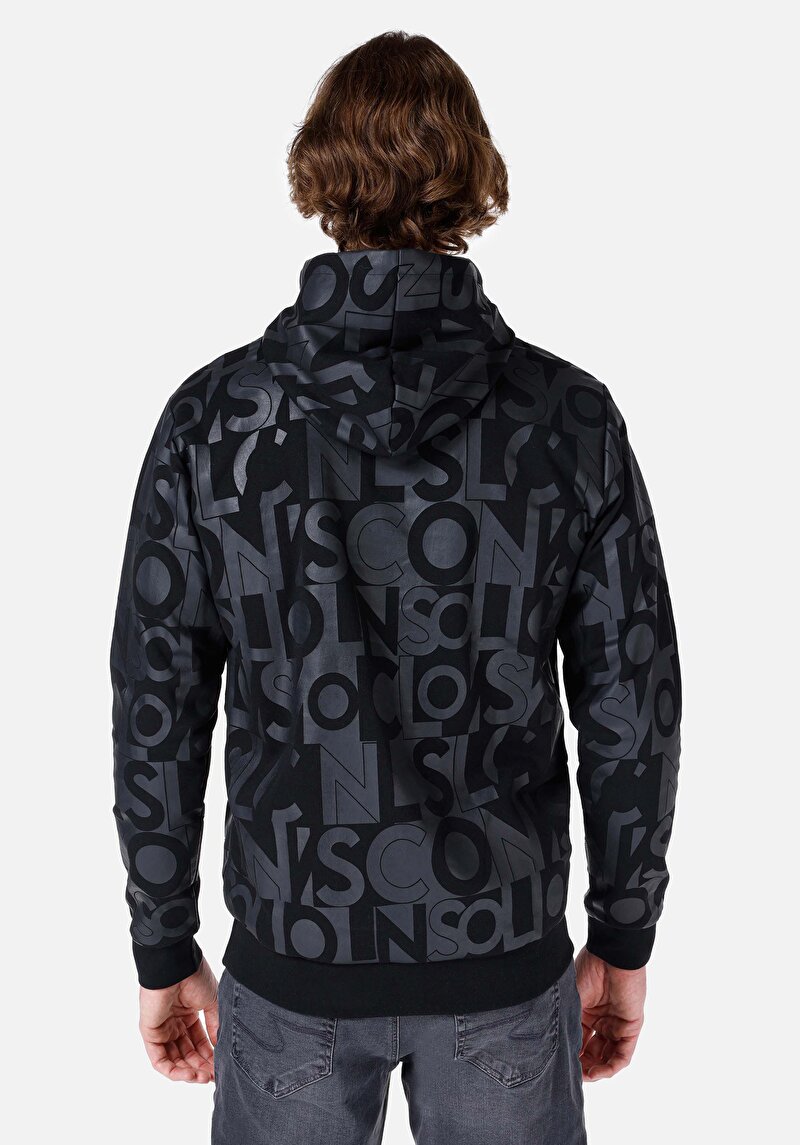 Afișați detalii pentru Hanorac Negru Pentru Bărbați Regular Fit