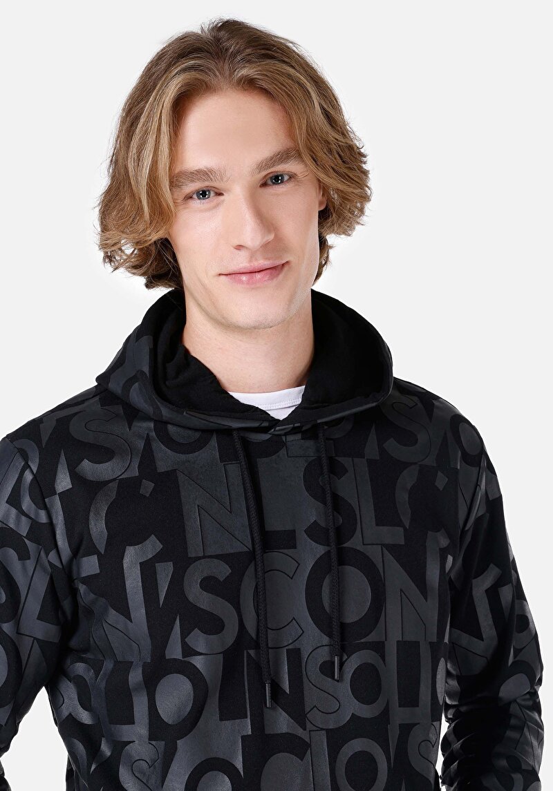 Afișați detalii pentru Hanorac Negru Pentru Bărbați Regular Fit