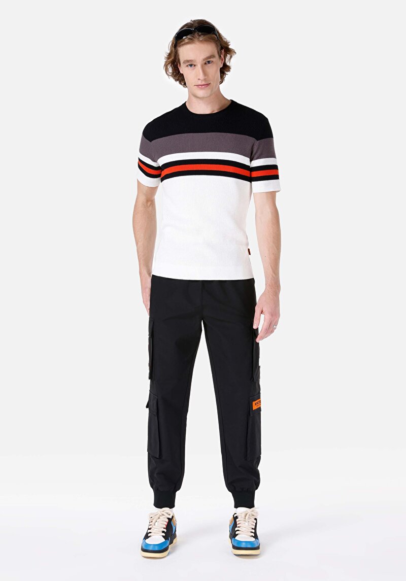 Imagine a antaloni de bărbați negri Comfort Fit Cl1067558, cu croială