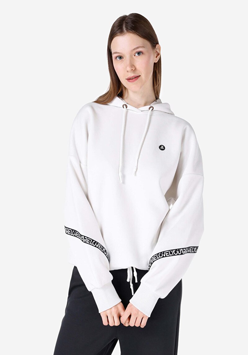 Imagine a Hanorac Alb Pentru Femei Regular Fit