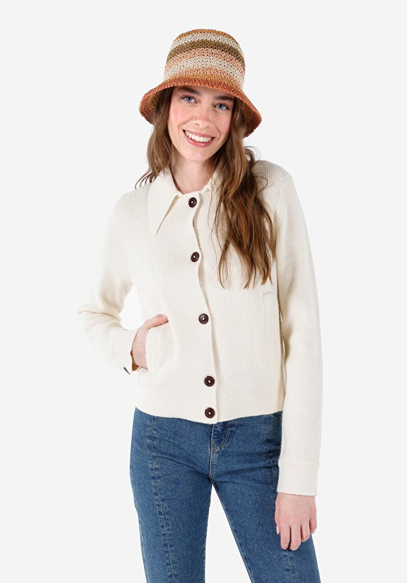 Imagine a Cardigan De Dama Ecru Regular Fit Cl1067388