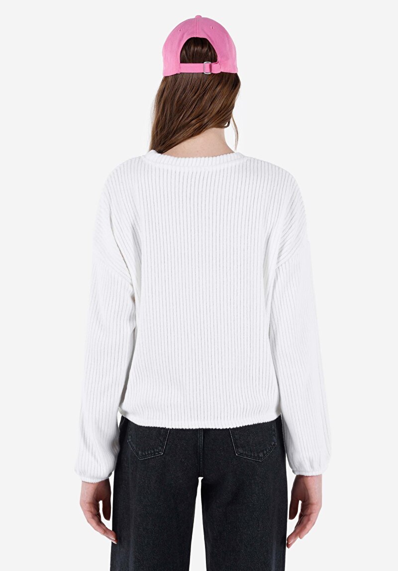 Afișați detalii pentru Tricou Cu Maneca Lunga De Dama Alb Regular Fit  Cl1067521