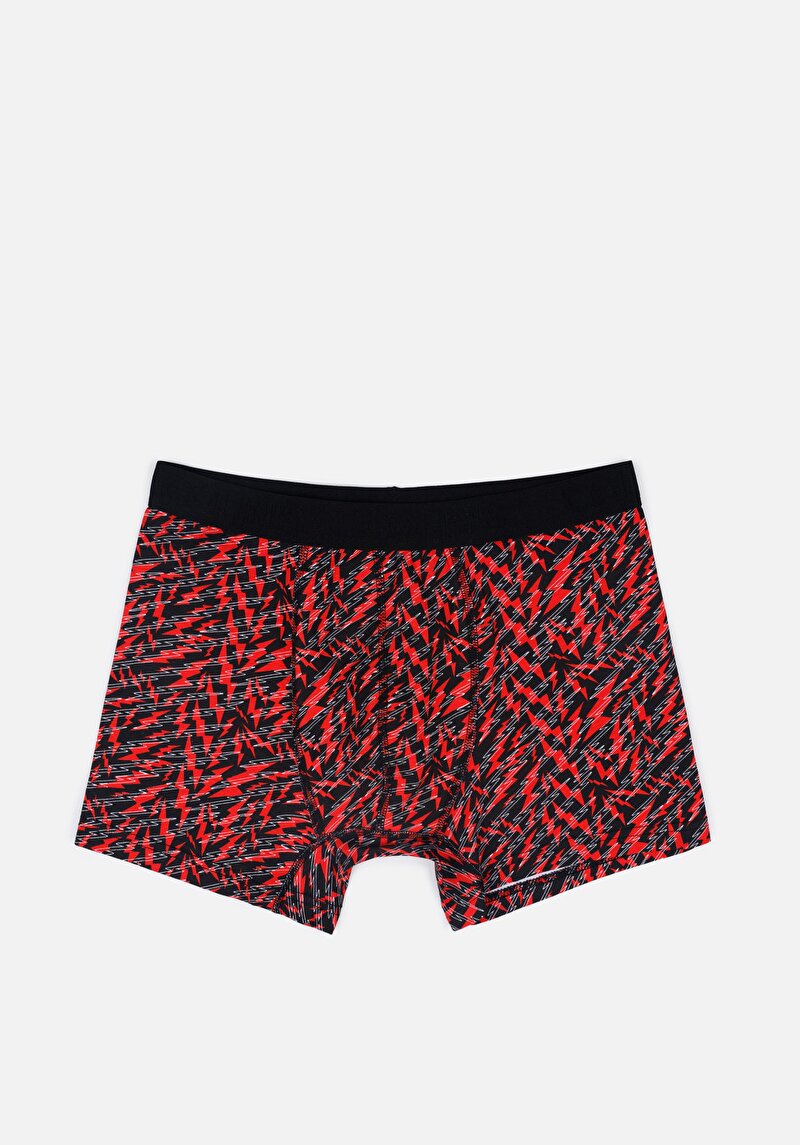 Imagine a Boxer Roșu Pentru Bărbați Cu İmprimeu Modern Fit