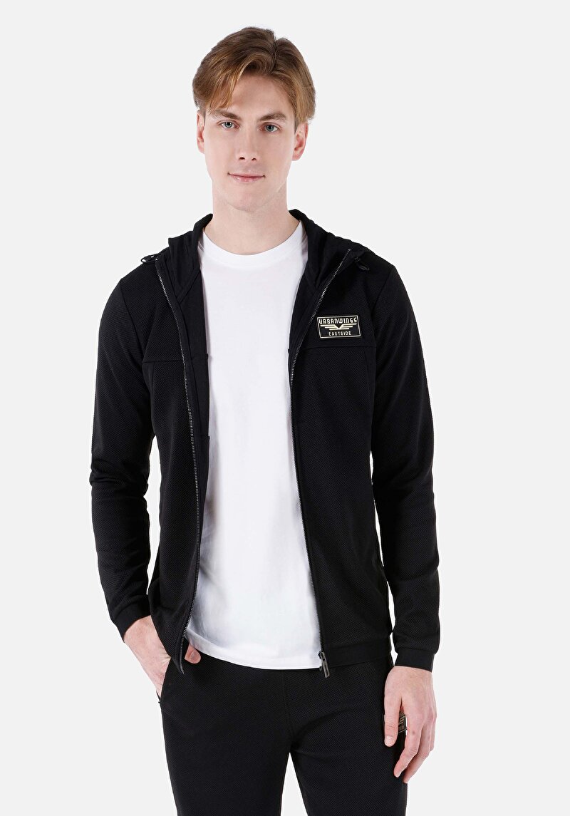 Imagine a Jachetă Neagră Pentru Bărbați Slim Fit