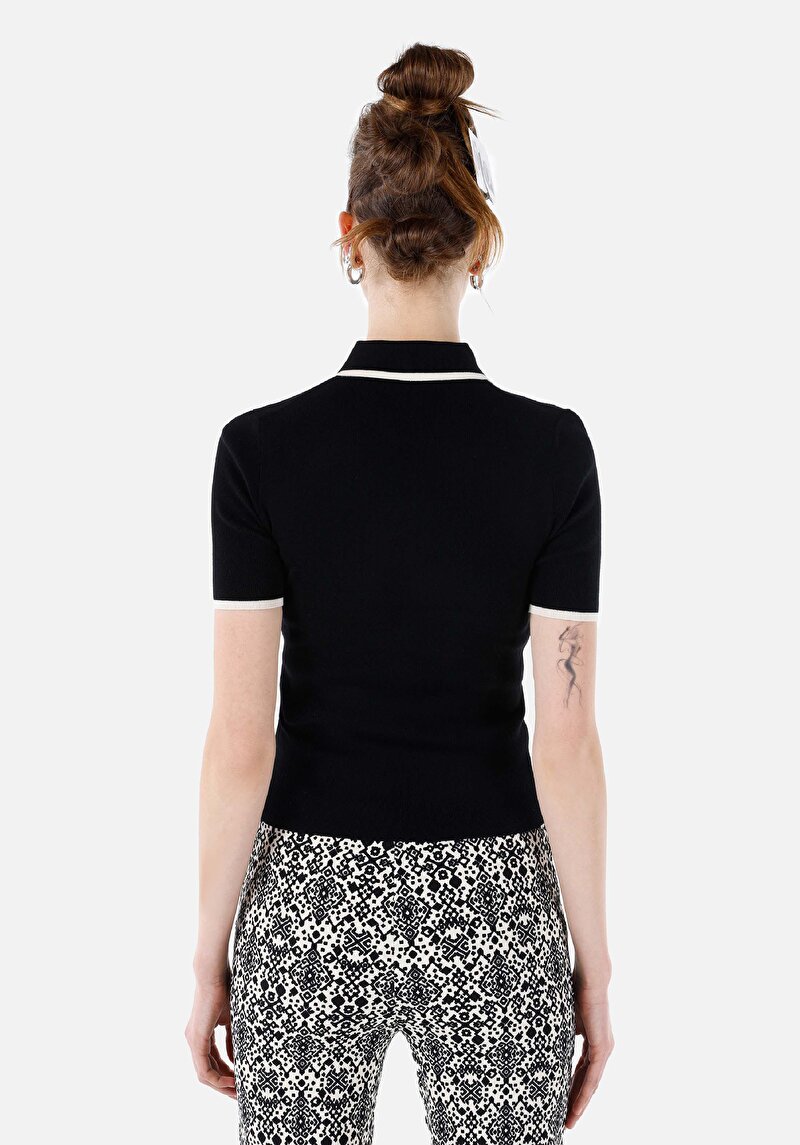 Imagine a Pulover Negru Pentru Femei Slim Fit